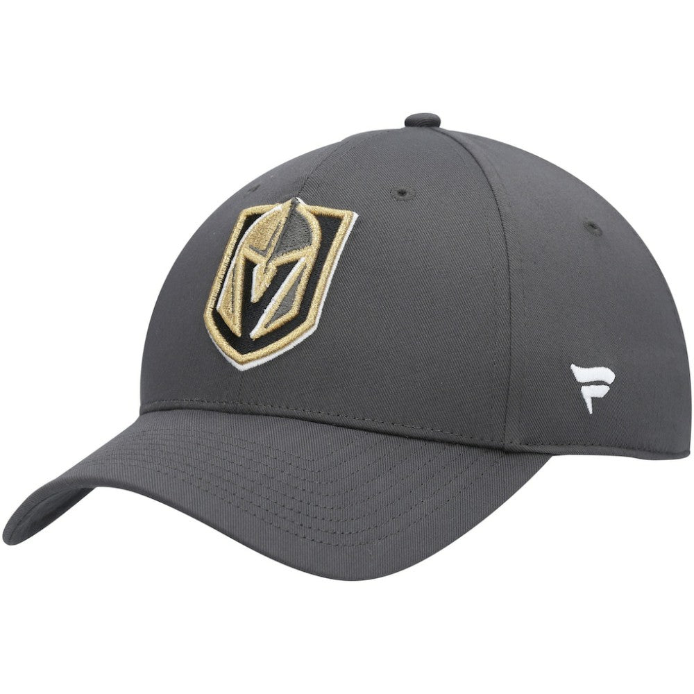 NHL Charcoal Vegas Golden Knights Fanatics Logo Core Adjustable Hat
