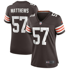 Clay Matthews  Women's Game Retired Player Jersey - Cleveland Browns