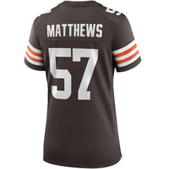 Clay Matthews  Women's Game Retired Player Jersey - Cleveland Browns