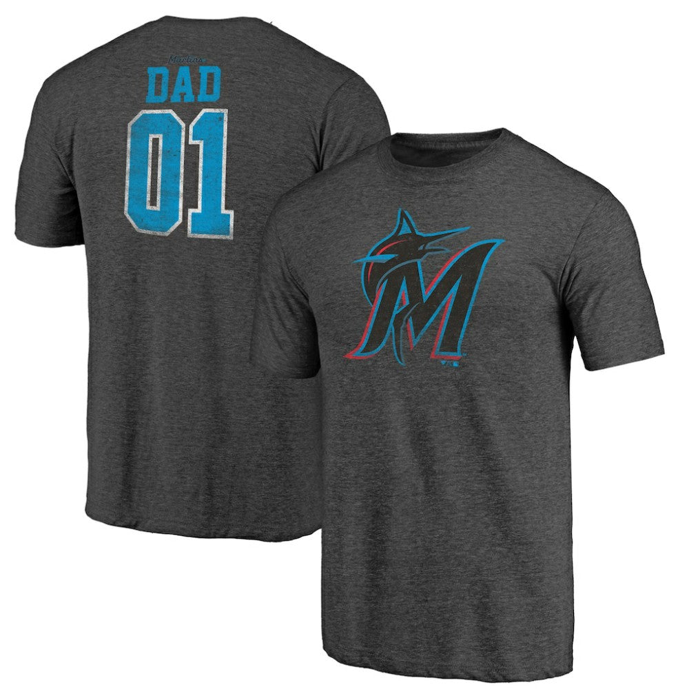 MLB Miami Marlins Father's Day Greatest Dad Tri-Blend T-Shirt