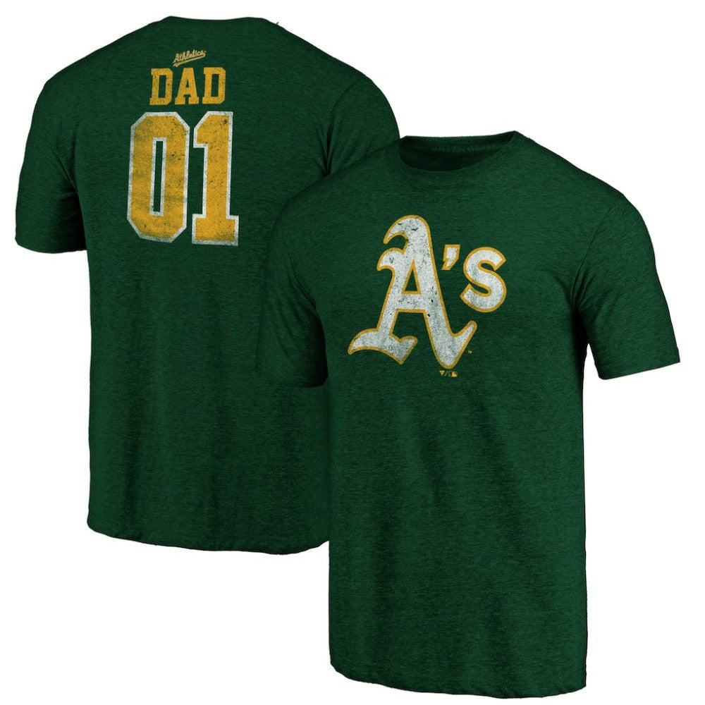 MLB Athletics Father's Day Greatest Dad Tri-Blend T-Shirt