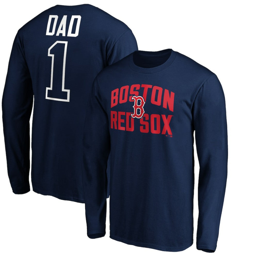 MLB Boston Red Sox Father's Day #1 Dad Long Sleeve T-Shirt