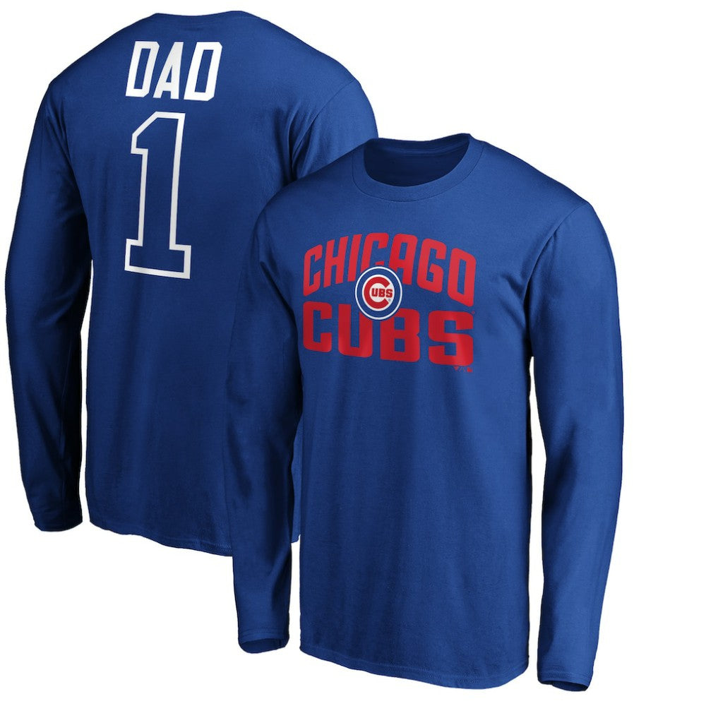 MLB Chicago Cubs Father's Day #1 Dad Long Sleeve T-Shirt