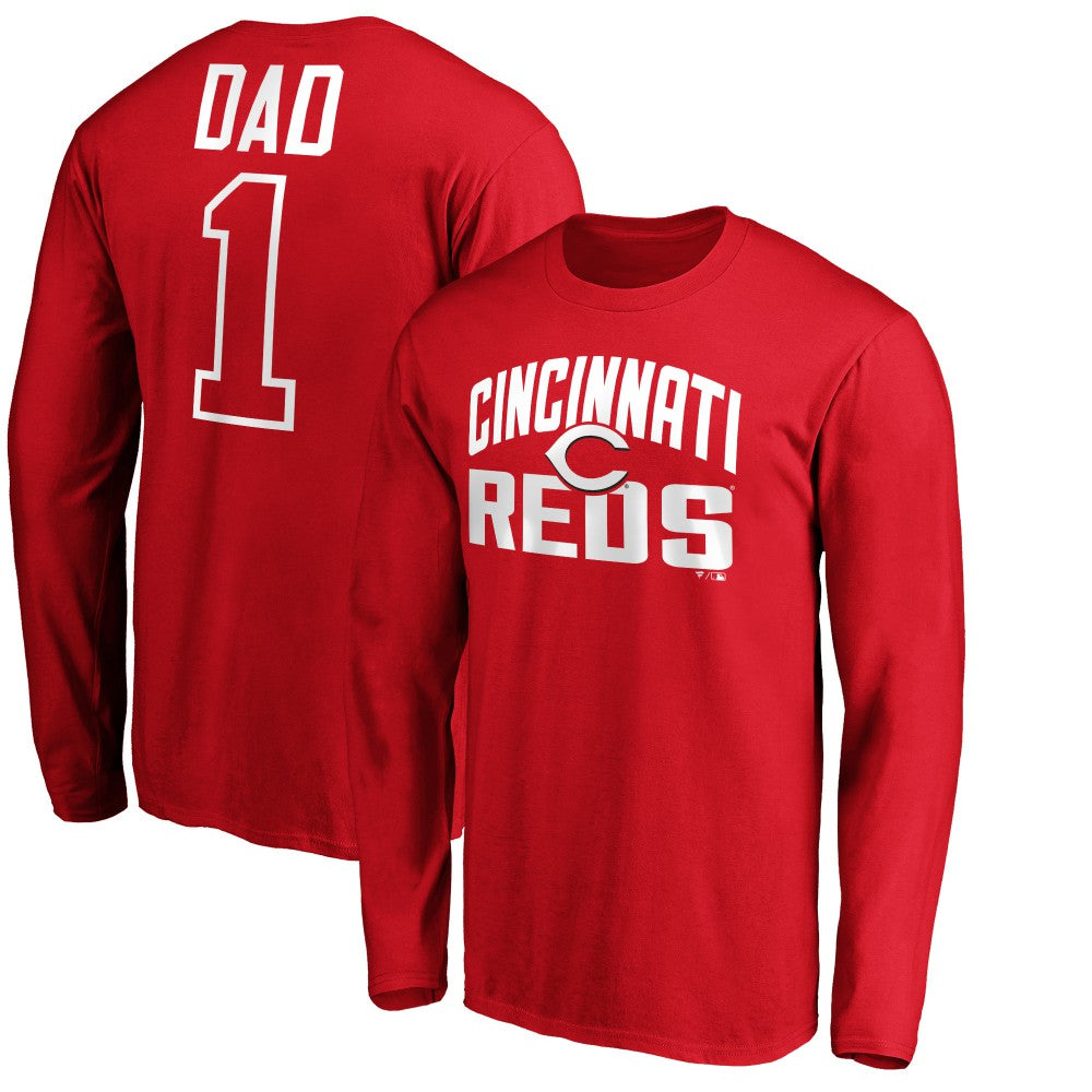 MLB Cincinnati Reds Father's Day #1 Dad Long Sleeve T-Shirt