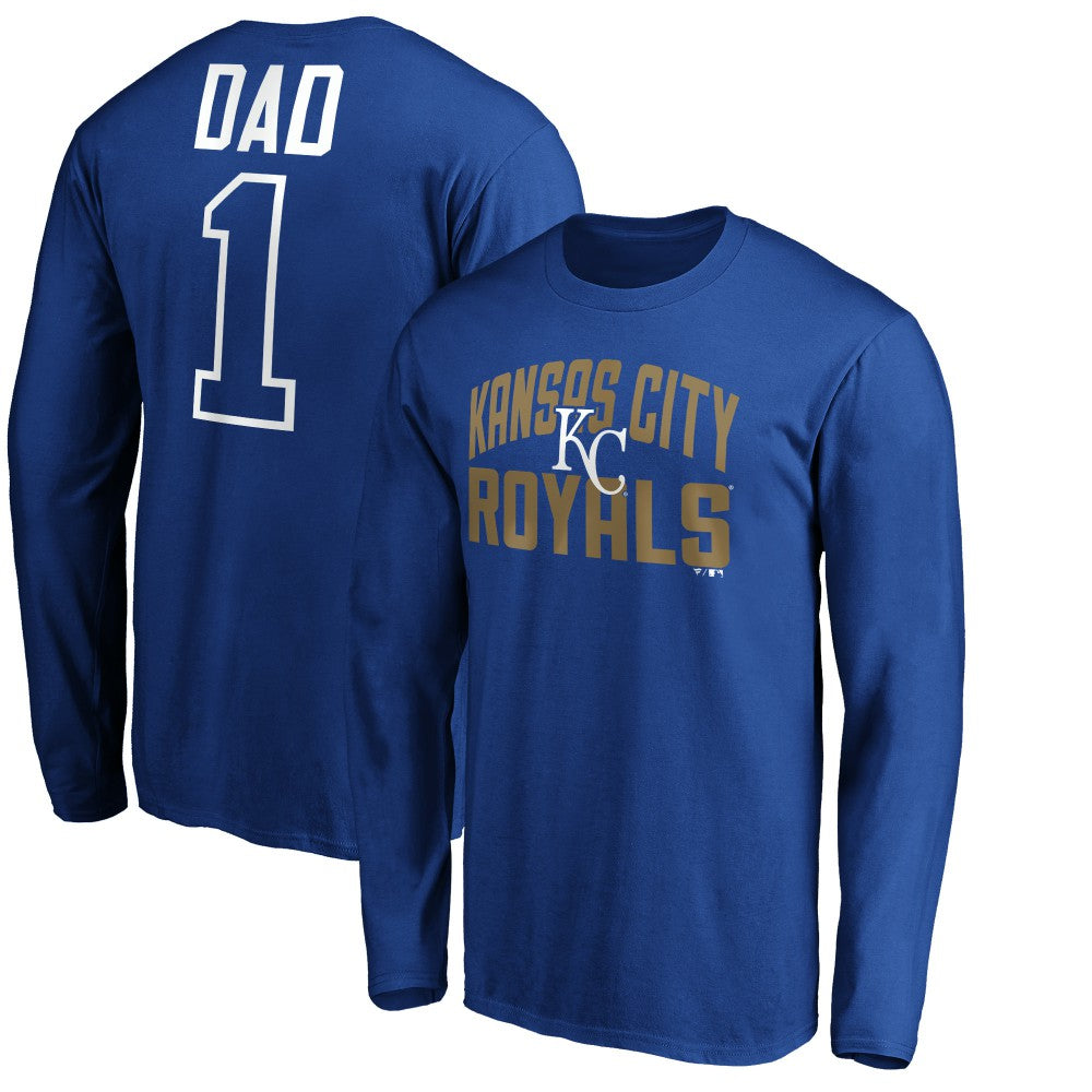 MLB Kansas City Royals Father's Day #1 Dad Long Sleeve T-Shirt