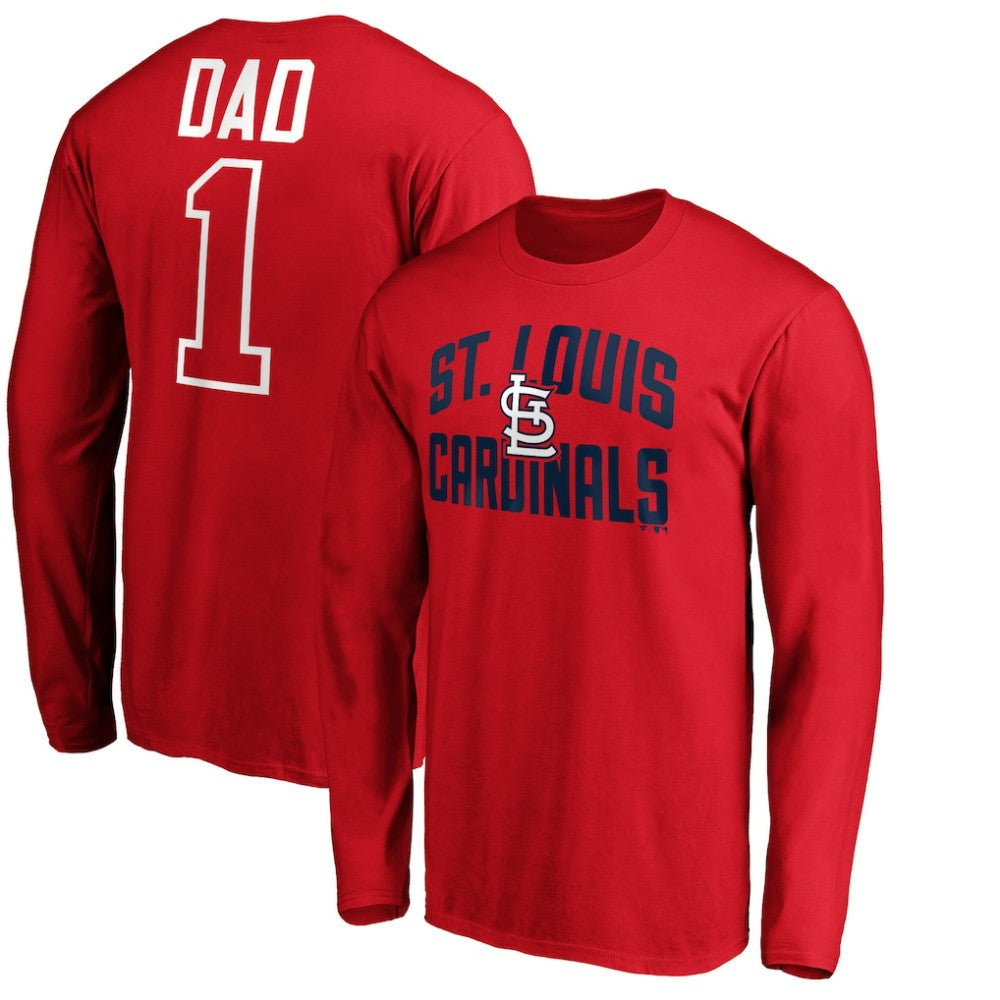 MLB St. Louis Cardinals Father's Day #1 Dad Long Sleeve T-Shirt