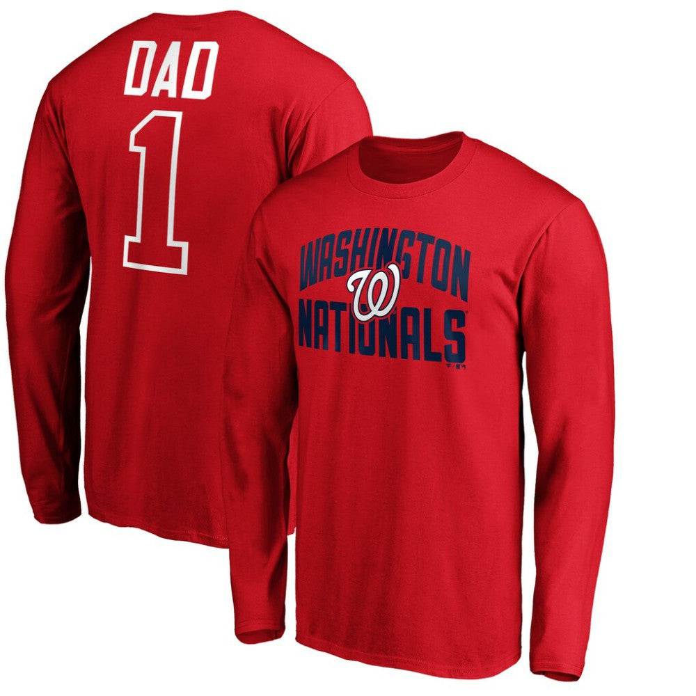 MLB Washington Nationals Father's Day #1 Dad Long Sleeve T-Shirt