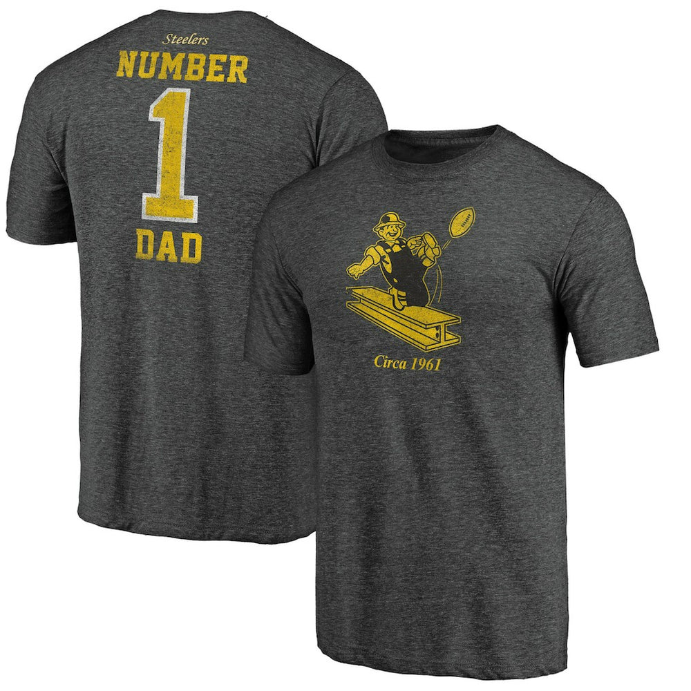 #1 Dad Team Logo T-Shirt - Pittsburgh Steelers