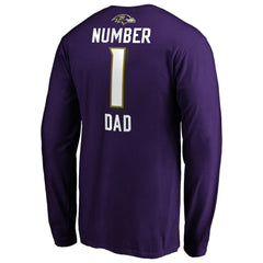 #1 Dad Long Sleeve Team Logo T-Shirt - Baltimore Ravens