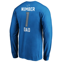 #1 Dad Long Sleeve Team Logo T-Shirt - Detroit Lions