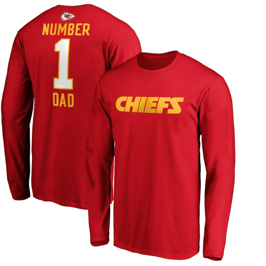 #1 Dad Long Sleeve Team Logo T-Shirt - Kansas City Chiefs