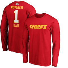 #1 Dad Long Sleeve Team Logo T-Shirt - Kansas City Chiefs