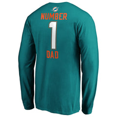 #1 Dad Long Sleeve Team Logo T-Shirt - Miami Dolphins