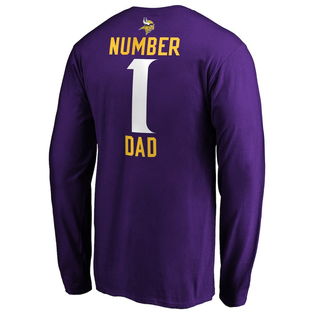 #1 Dad Long Sleeve Team Logo T-Shirt - Minnesota Vikings