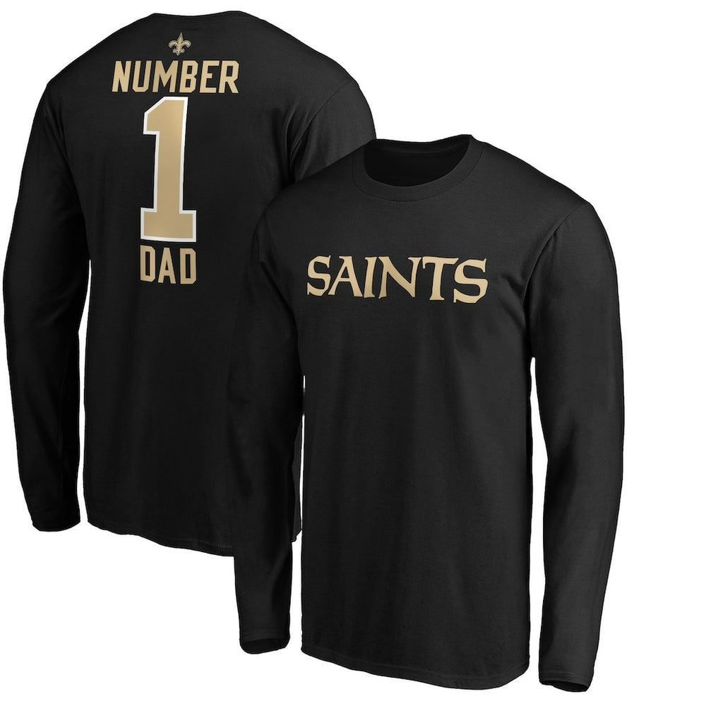 #1 Dad Long Sleeve Team Logo T-Shirt - New Orleans Saints
