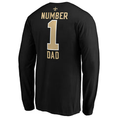 #1 Dad Long Sleeve Team Logo T-Shirt - New Orleans Saints