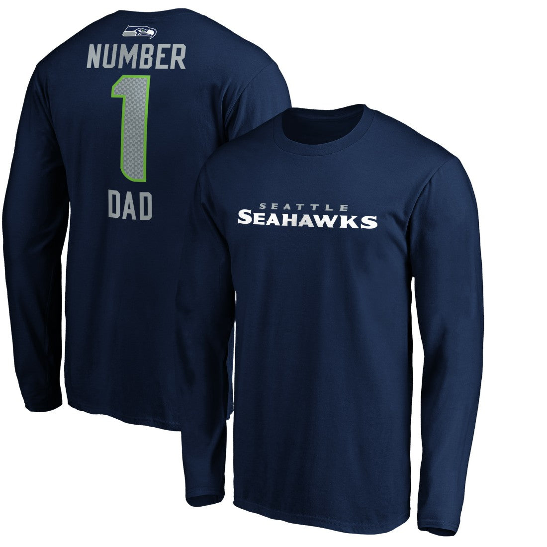 #1 Dad Long Sleeve Team Logo T-Shirt - Seattle Seahawks