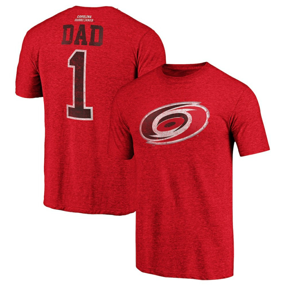 NHL Red Carolina Hurricanes Greatest Dad Tri-Blend T-Shirt
