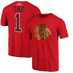 NHL Red Chicago Blackhawks Greatest Dad Tri-Blend T-Shirt