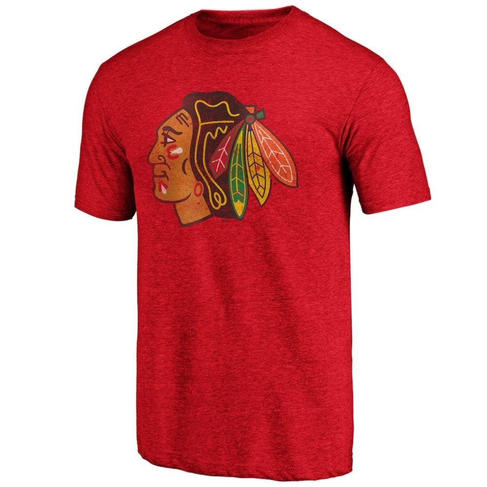 NHL Red Chicago Blackhawks Greatest Dad Tri-Blend T-Shirt