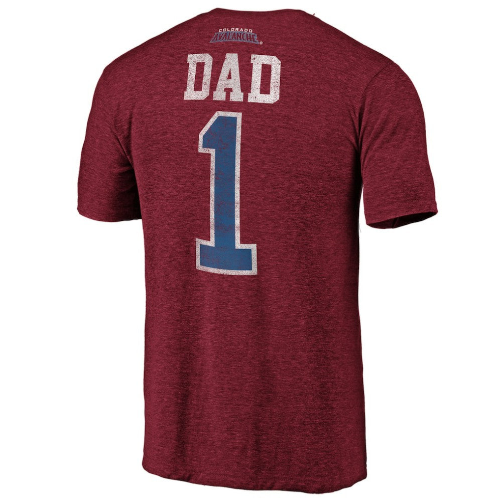 NHL Burgundy Colorado Avalanche Greatest Dad Tri-Blend T-Shirt