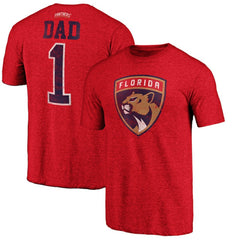 NHL Red Florida Panthers Greatest Dad Tri-Blend T-Shirt