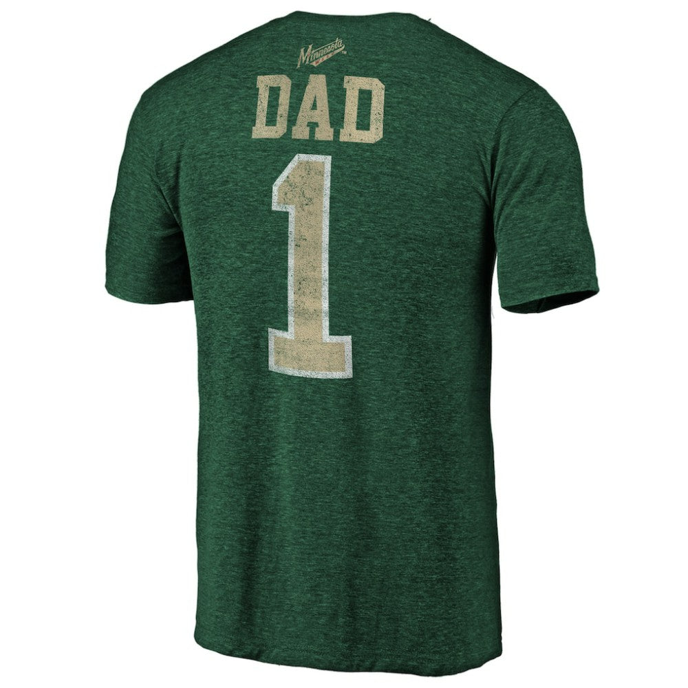 NHL Green Minnesota Wild Greatest Dad Tri-Blend T-Shirt