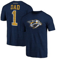 NHL Navy Nashville Predators Greatest Dad Tri-Blend T-Shirt