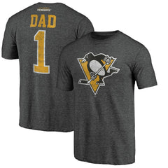 NHL Charcoal Pittsburgh Penguins Greatest Dad Tri-Blend T-Shirt
