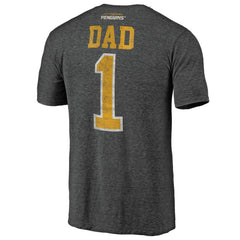 NHL Charcoal Pittsburgh Penguins Greatest Dad Tri-Blend T-Shirt