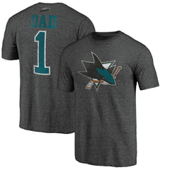 NHL Charcoal San Jose Sharks Greatest Dad Tri-Blend T-Shirt