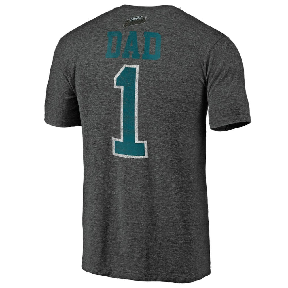 NHL Charcoal San Jose Sharks Greatest Dad Tri-Blend T-Shirt