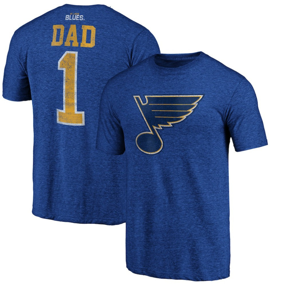 NHL Blue St. Louis Blues Greatest Dad Tri-Blend T-Shirt