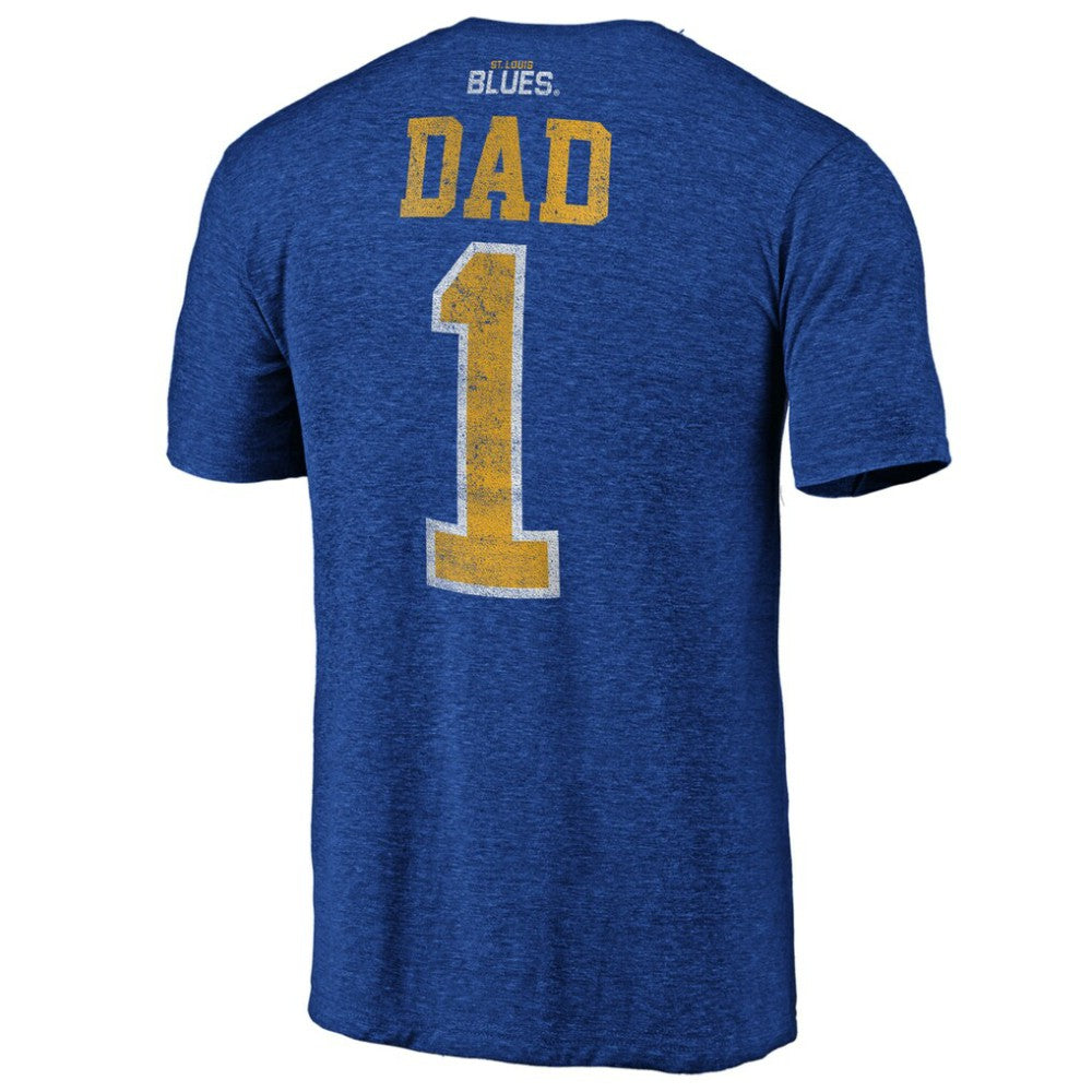NHL Blue St. Louis Blues Greatest Dad Tri-Blend T-Shirt