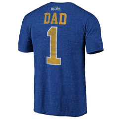 NHL Blue St. Louis Blues Greatest Dad Tri-Blend T-Shirt