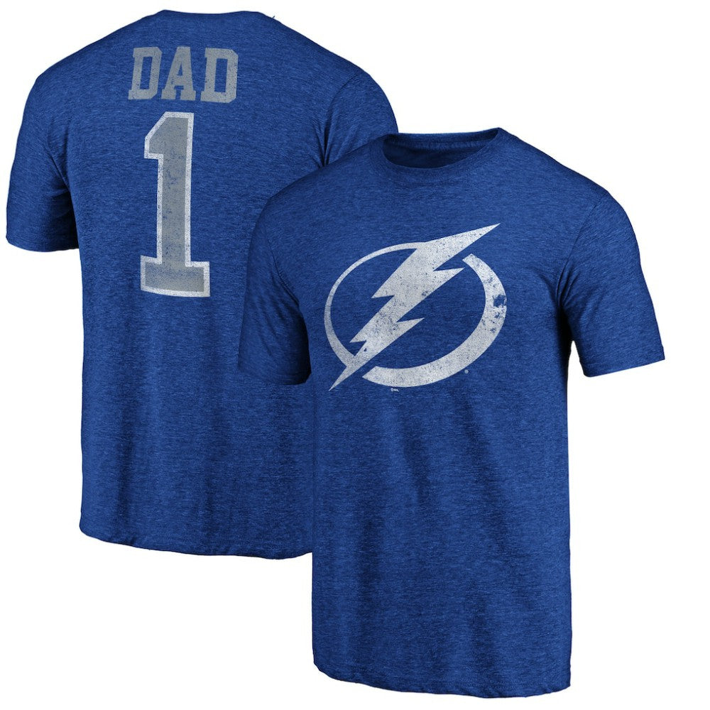 NHL Blue Tampa Bay Lightning Greatest Dad Tri-Blend T-Shirt