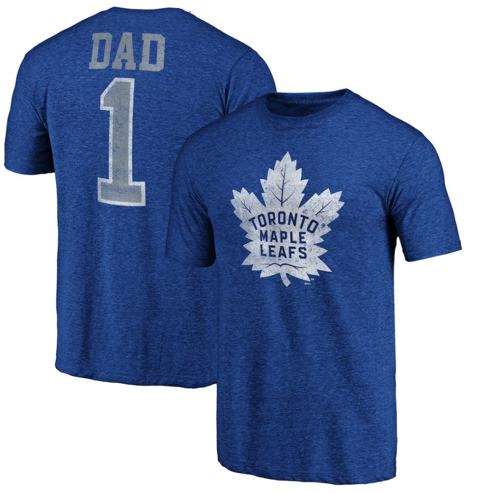 NHL Blue Toronto Maple Leafs Greatest Dad Tri-Blend T-Shirt