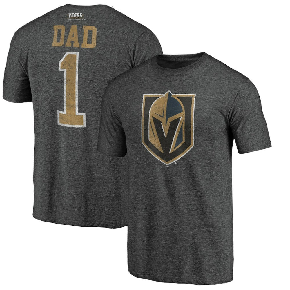 NHL Charcoal Vegas Golden Knights Greatest Dad Tri-Blend T-Shirt