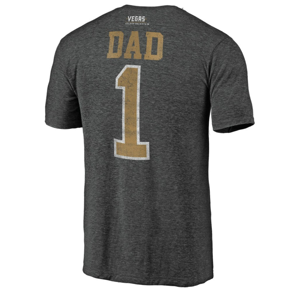 NHL Charcoal Vegas Golden Knights Greatest Dad Tri-Blend T-Shirt