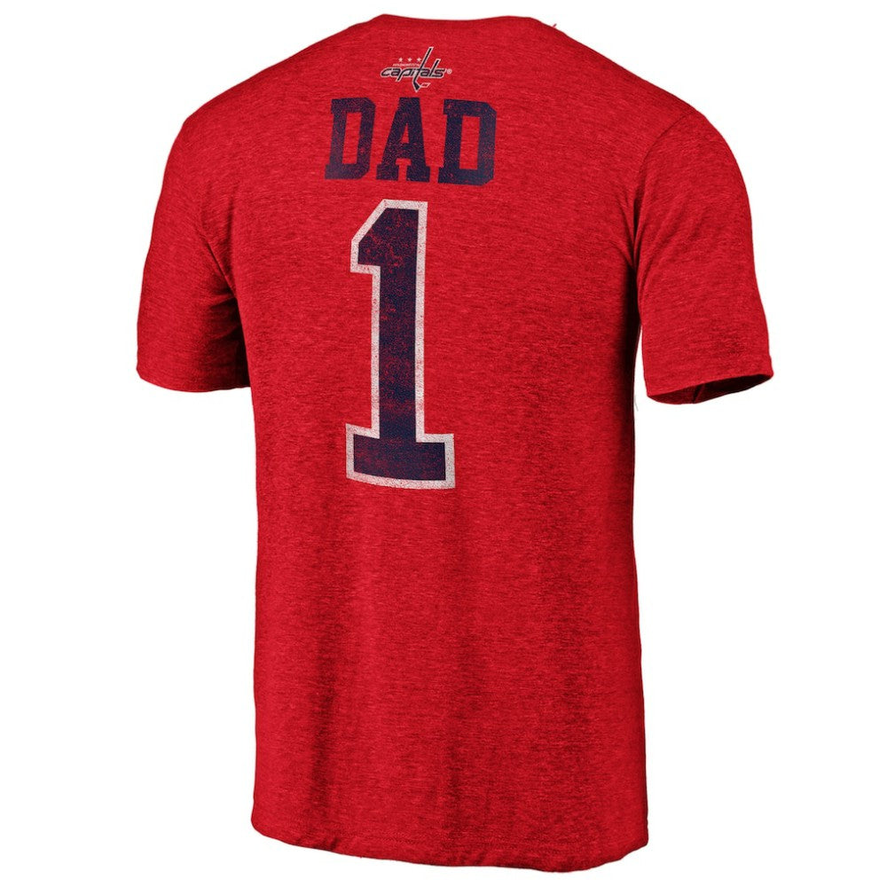 NHL Red Washington Capitals Greatest Dad Tri-Blend T-Shirt