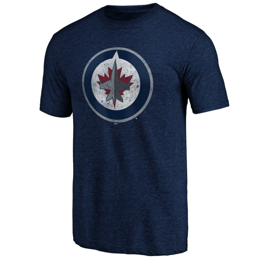 NHL Navy Winnipeg Jets Greatest Dad Tri-Blend T-Shirt
