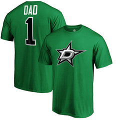 NHL Kelly Green Dallas Stars #1 Dad T-Shirt