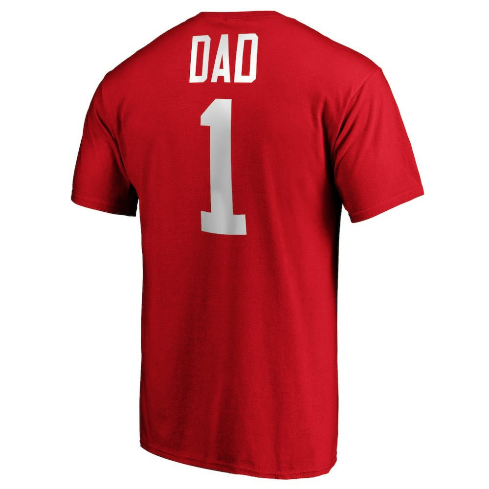 NHL Red Detroit Red Wings #1 Dad T-Shirt
