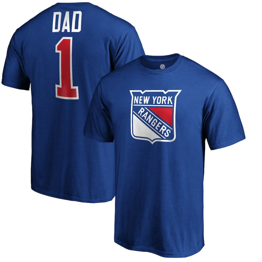 NHL Blue New York Rangers #1 Dad Logo T-Shirt