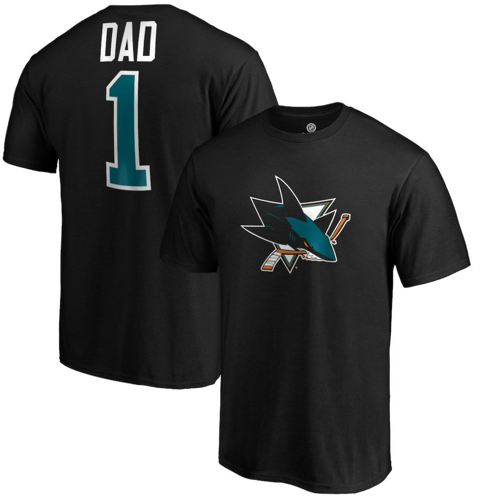 NHL Black San Jose Sharks #1 Dad T-Shirt