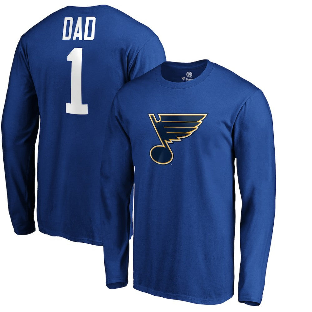 NHL Blue St. Louis Blues #1 Dad Long Sleeve T-Shirt