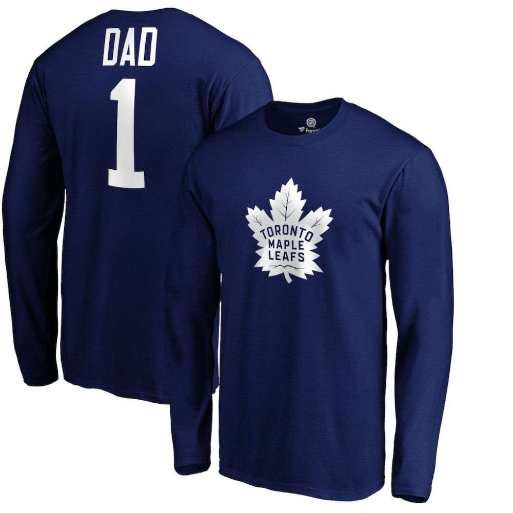 NHL Blue Toronto Maple Leafs #1 Dad Long Sleeve T-Shirt