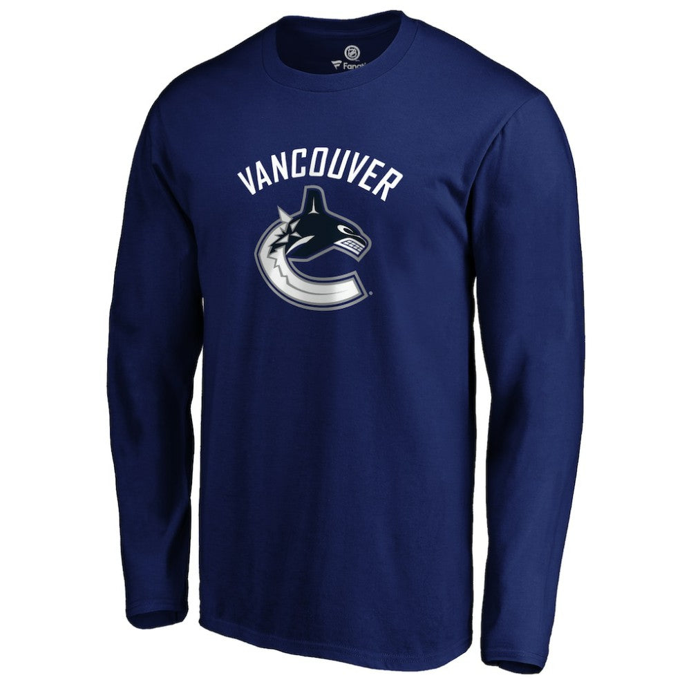 NHL Blue Vancouver Canucks #1 Dad Long Sleeve T-Shirt