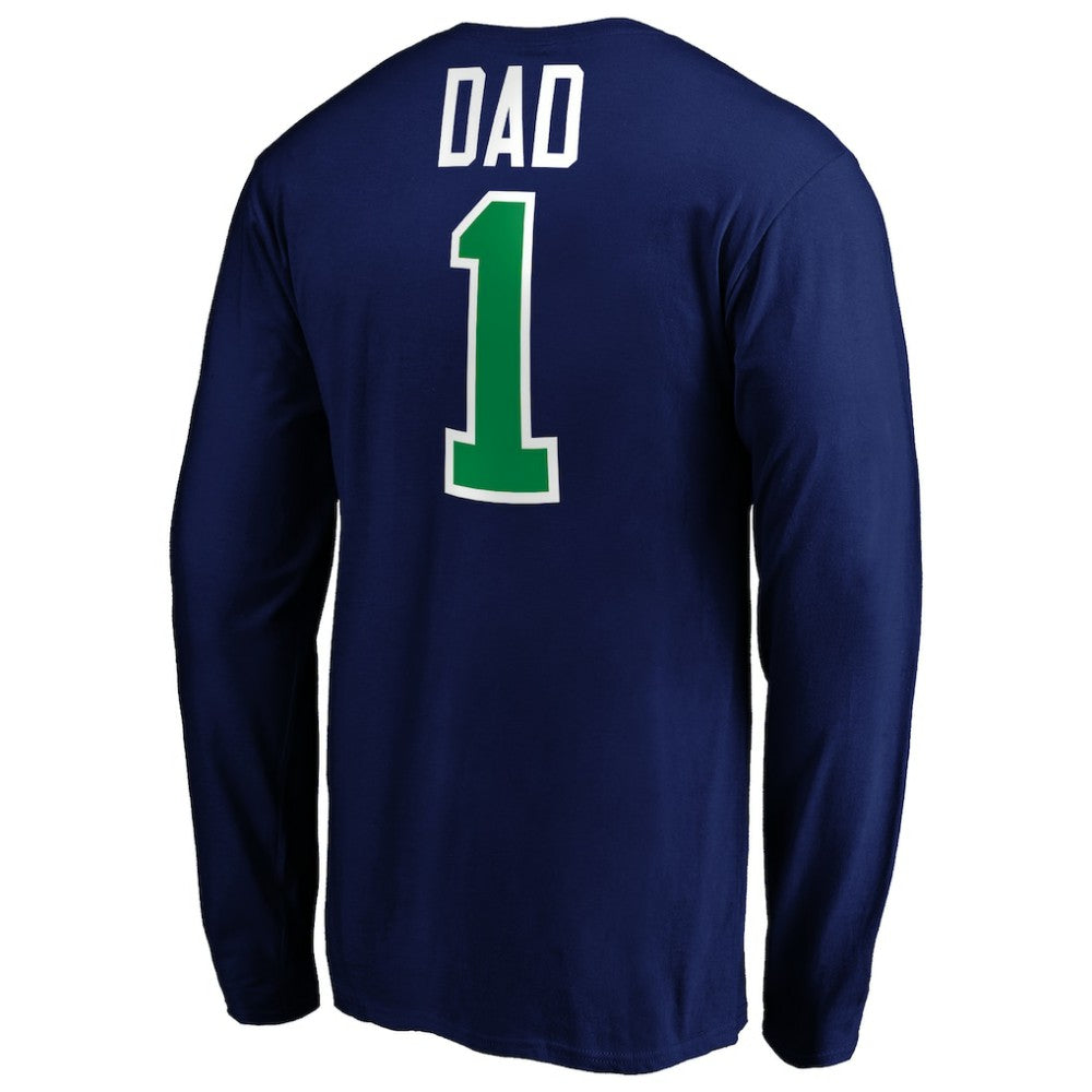 NHL Blue Vancouver Canucks #1 Dad Long Sleeve T-Shirt