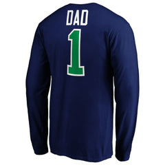 NHL Blue Vancouver Canucks #1 Dad Long Sleeve T-Shirt